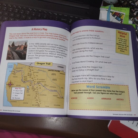 3RD GRADE SCHOLASTIC WORKBOOK -- NEW -- ALL SUBJECTS--#22 - Picture 3 of 5
